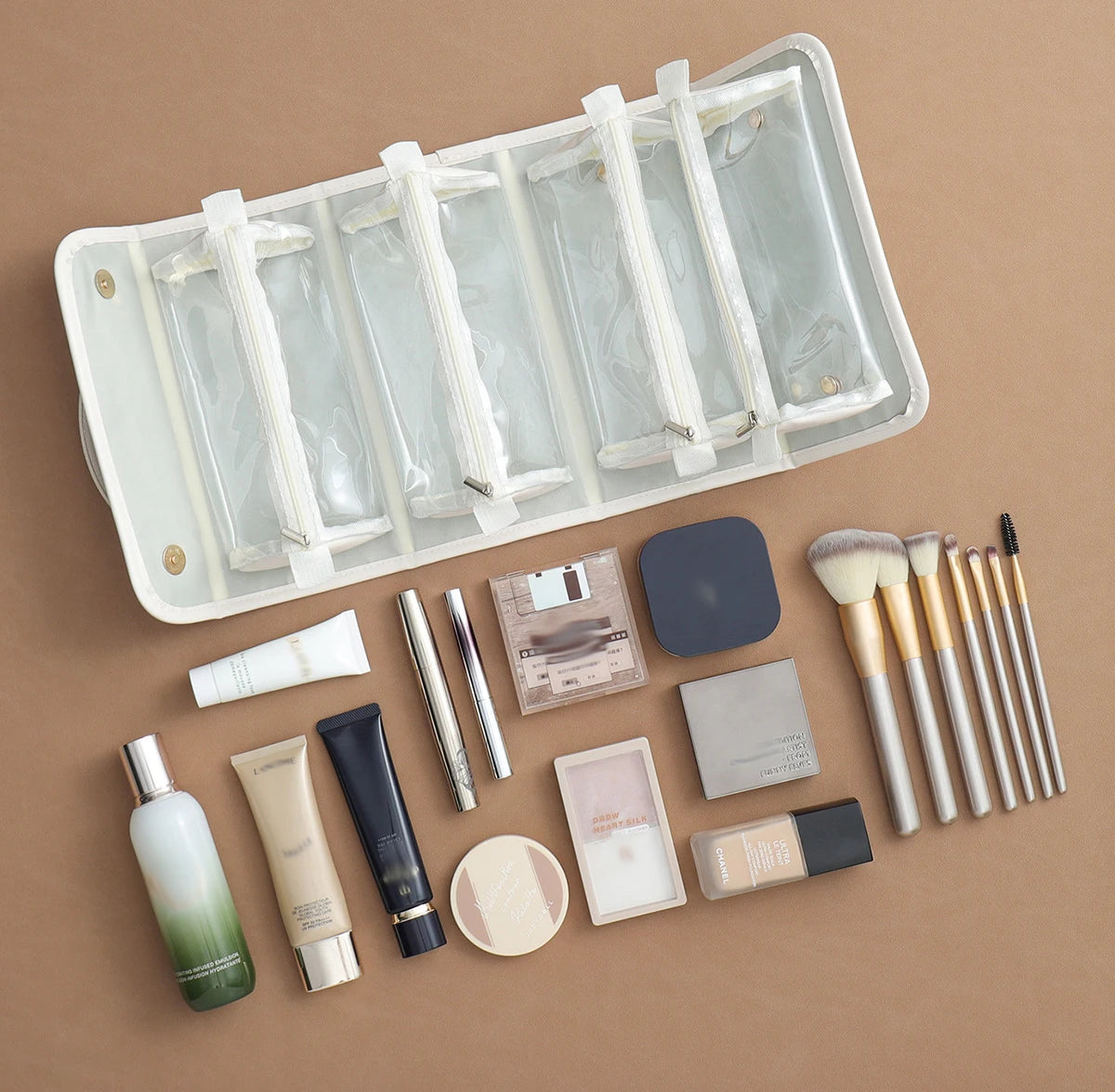 50% OFF Foldable Leather Waterproof Cosmetic Bag