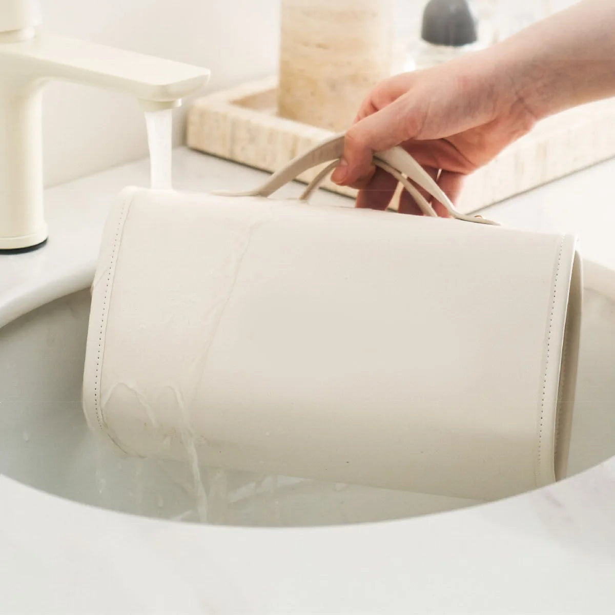 50% OFF Foldable Leather Waterproof Cosmetic Bag